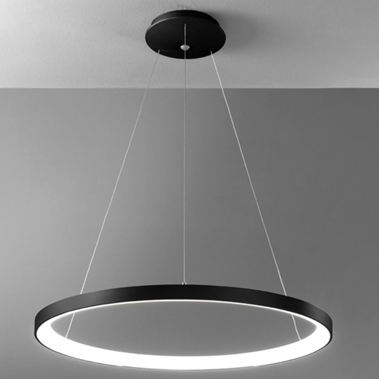 Lampadario vivida  lifering-r nero led 80w 3000k 4000k moderno rotondo