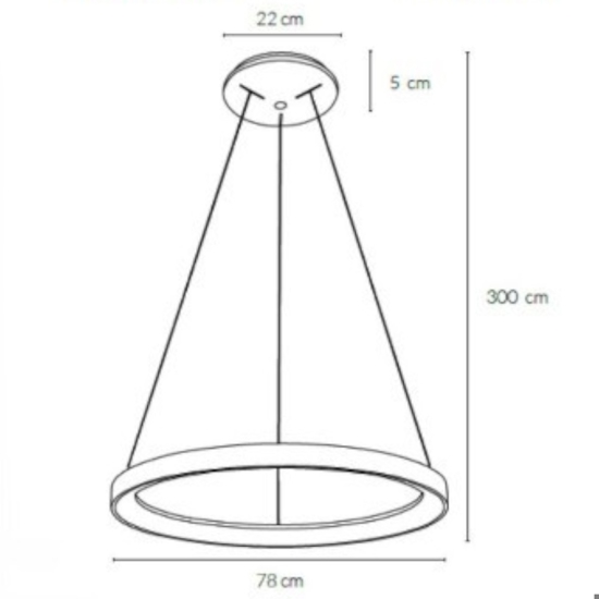Lampadario vivida  lifering-r nero led 80w 3000k 4000k moderno rotondo