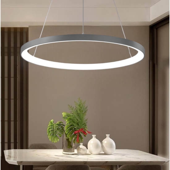 Lampadario led 80w 3000k 4000k vivida  lifering-r titanio rotondo