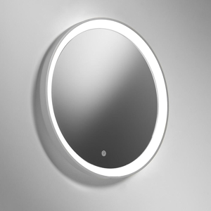 Specchio moderno titanio rotondo led touch 25w 3000k vivida lifering