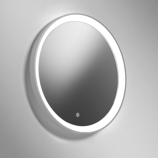 Specchio moderno titanio rotondo led touch 25w 3000k vivida lifering