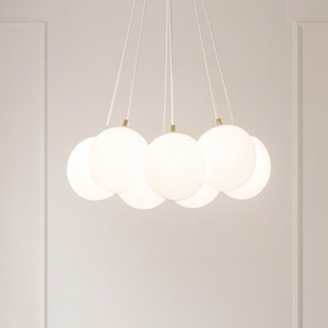 Vivida pearl lampadario oro vetro bianco led 36w 3000k