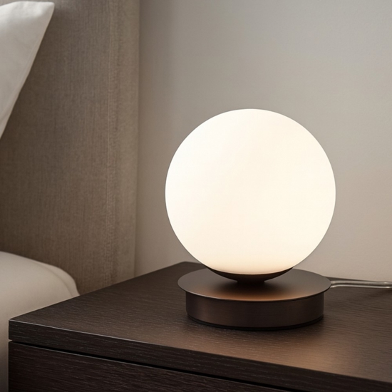 Abat-jour da comodino vivida pearl bronzo vetro bianco led 4w 3000k