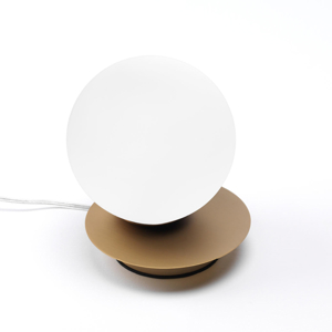Vivida pearl abat-jour moderna da comodino oro sfera vetro bianco led 8w 3000k