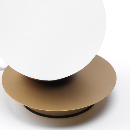 Vivida pearl abat-jour moderna da comodino oro sfera vetro bianco led 8w 3000k