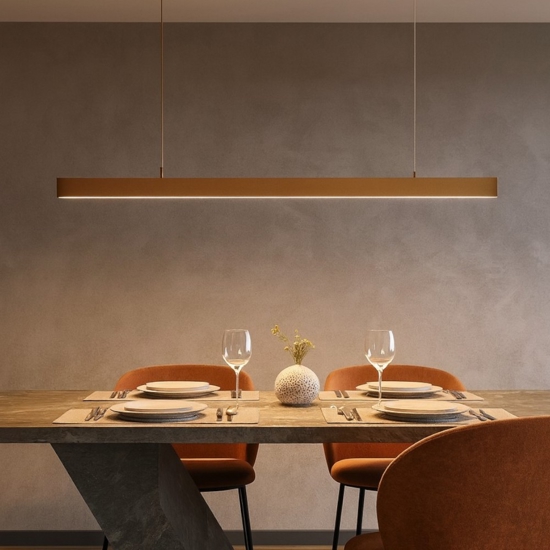 Lampadario moderno vivida segmento 105 cmbronzo per ufficio led 36w cct 2700k 3000k 4000k