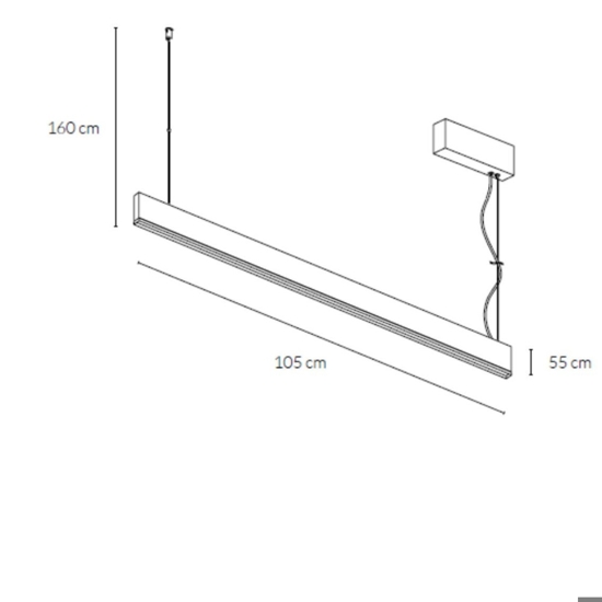 Lampadario moderno vivida segmento 105 cmbronzo per ufficio led 36w cct 2700k 3000k 4000k