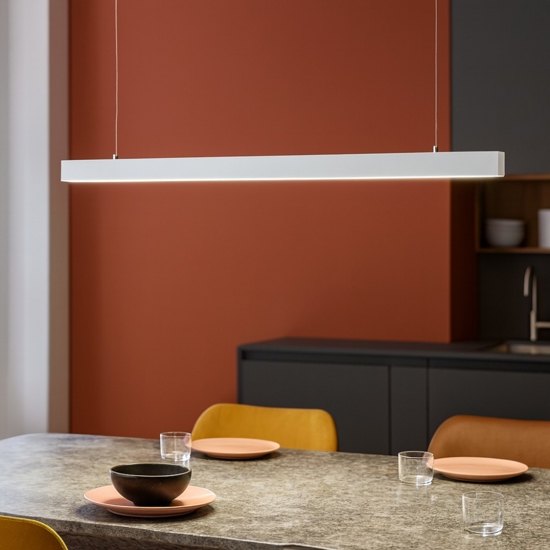 Lampadario orizzontale da cucina bianco led 36w vivida segmento