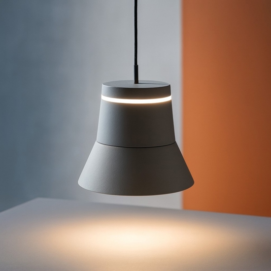 Lampada sospensione vivida cloche grigio led 6w 3000k