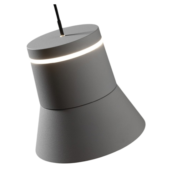 Lampada sospensione vivida cloche grigio led 6w 3000k