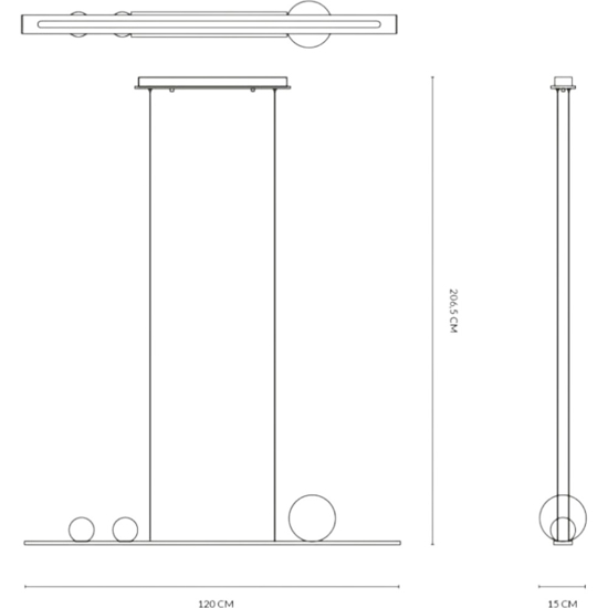 Vivida moonlight lampadario oro led 36w 3000k per cucina moderna