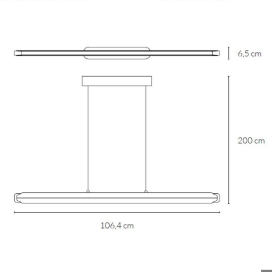 Lampadario orizzontale per tavolo cucina oro led 55w 3000k vivida blade