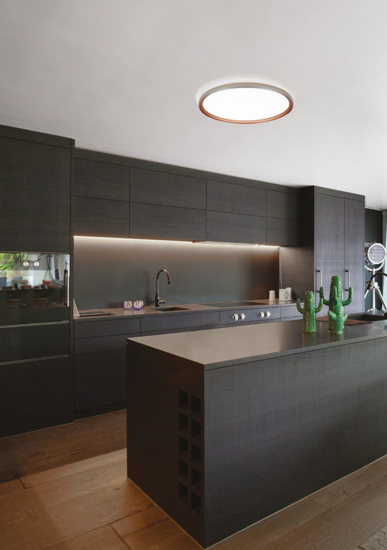 Plafoniera per cucina 36w 3000k 4000k rotondo rame e argento vivida atena