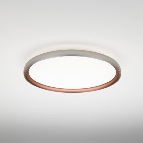 Plafoniera cucina vivida atena rotonda rame e argento led 48w 3000k 4000k