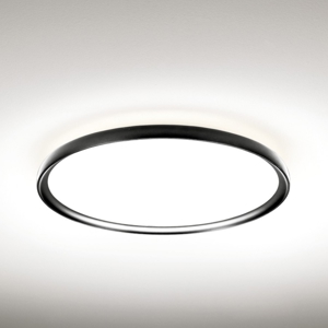 Grande plafoniera rotonda nera da soggiorno led 55w 3000k 4000k atena vivida