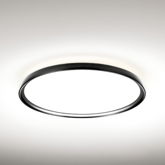 Grande plafoniera rotonda nera da soggiorno led 55w 3000k 4000k atena vivida
