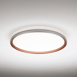 Plafoniera atena rotonda led 55w 3000k 4000k rame e argento vivida