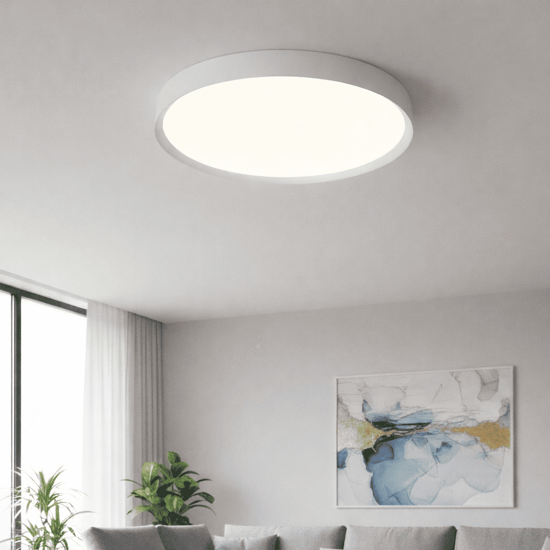 Plafoniera moderna tonda 50cm bianca led 40w cct dimmerabile