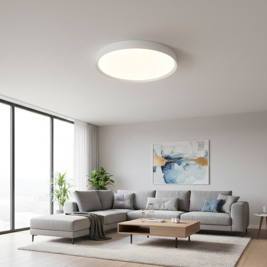 Plafoniera moderna tonda 50cm bianca led 40w cct dimmerabile