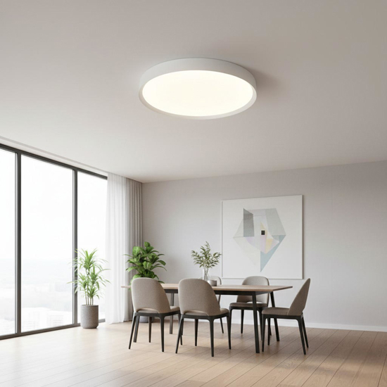 Plafoniera moderna bianca led 50w cct dimmerabile 60 cm vivida hera