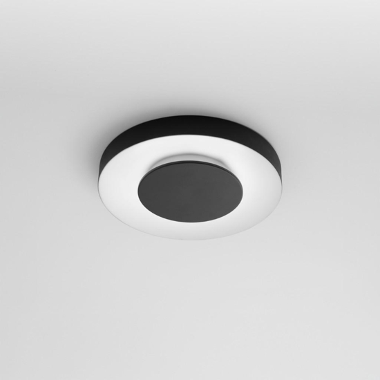 Plafoniera moderna led 24w 3000k 4000k aurea vivida nera