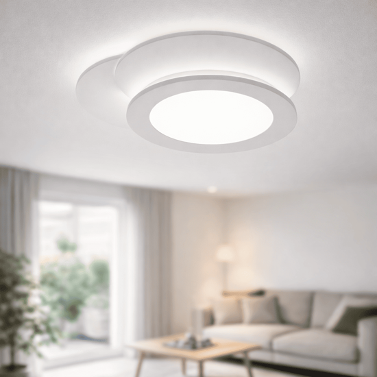 Vivida trinity plafoniera moderna led cct dimmerabile con telecomando