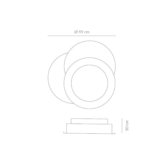 Vivida trinity plafoniera moderna led cct dimmerabile con telecomando