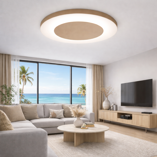 Vivida aurea plafoniera led cct dimmerabile sabbia 60 cm