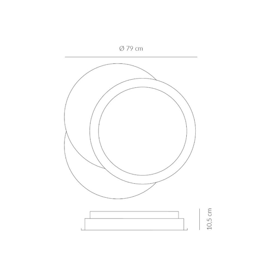 Plafoniera moderna led cct dimmerabile 79 cm vivida trinity