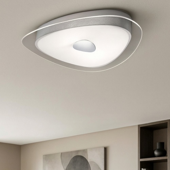 Geko pl2 ideal lux plafoniera moderna sagomata vetro bianco trasparente