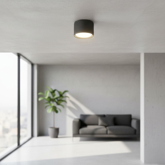 Enigma viviva faretto da soffitto antracite moderno h6cm