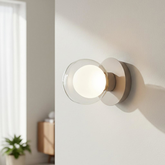 Vivida essence applique da parete champagne sfera vetro led 8w 3000k
