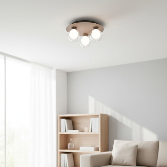 Vivida essence plafoniera 3 luci champagne led 3000k