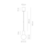 Vivida essence lampada a sospensione per bagno sfera vetro led 8w 3000k