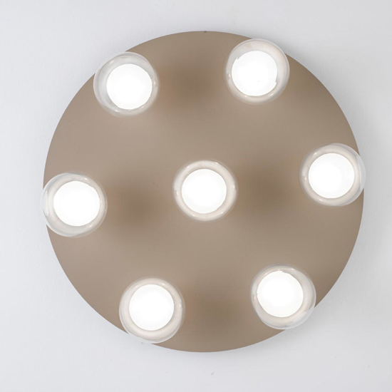 Essence vivida grande plafoniera moderna 7 sfere vetro led 3000k champagne