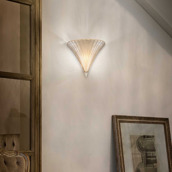 Santa ap1 small applique di vetro decorato oro ideal lux