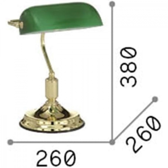Lawyer tl1 lampada per scrivania ideal lux classica ottone lucido vetro verde
