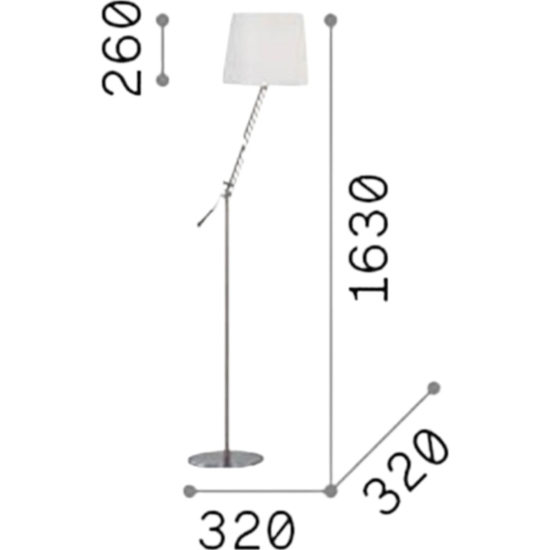 Regol pt1 lampada da terra braccio orientabile ideal lux