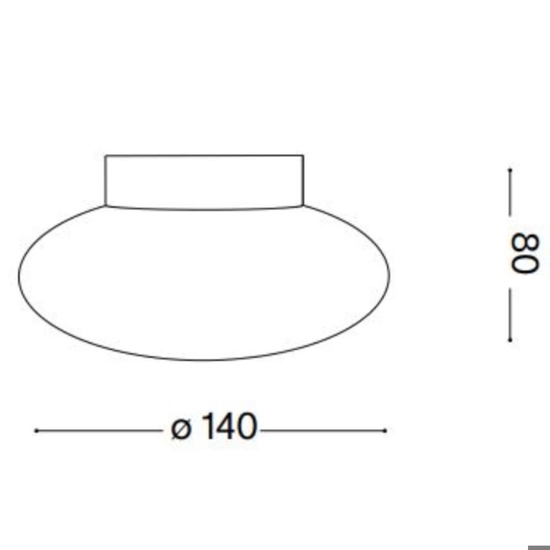 Ideal lux smarties ap1 applique sfera schiacciata vetro bianco