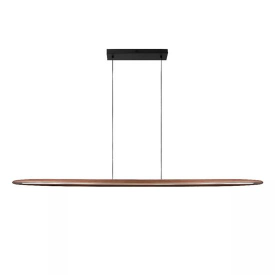 Lampadario japandi a sospensione in legno per sala da pranzo