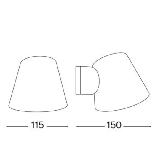Gas ap1 ideal lux applique nero da esterno ip43 luce verso il basso