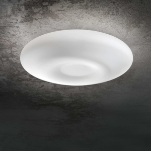 Glory pl5 d60 plafoniera in vetro 60cm nickel satinato 5 luci ideal lux per cucina