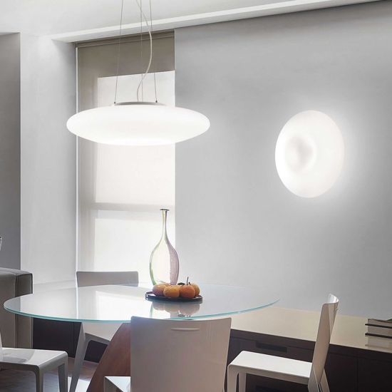 Glory pl5 d60 plafoniera in vetro 60cm nickel satinato 5 luci ideal lux per cucina