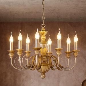 Firenze sp8 ideal lux lampadario in resina bianco antico e oro 8 luci