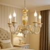 Firenze sp5 ideal lux lampadario camera matrimoniale classica 5 luci bianco antico oro