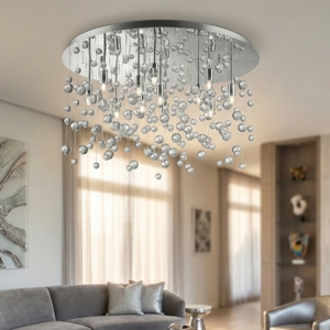Neve pl12 cromo plafoniera ideal lux sfere vetro trasparente