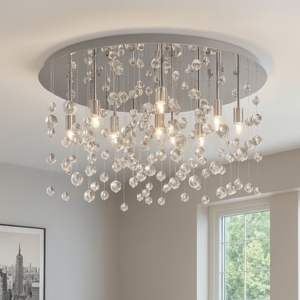 Ideal lux neve pl8 cromo plafoniera sfere di vetro trasparenti