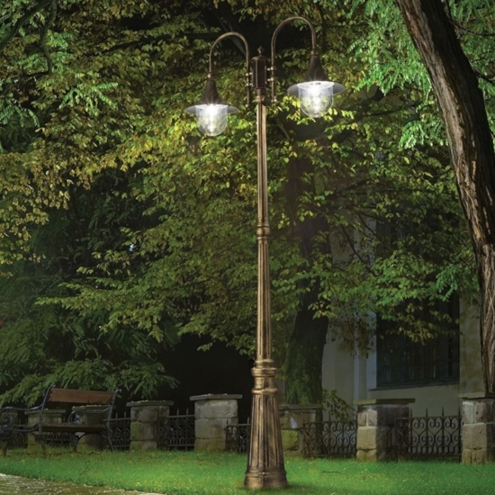 Cima pt2 lampione classico alto due luci da giardino ip43 ideal lux