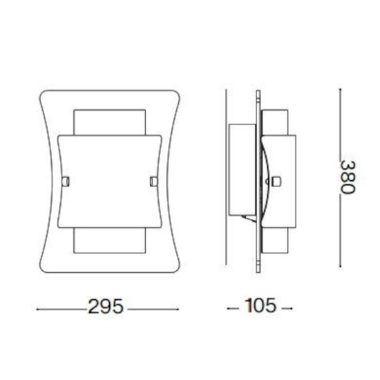 Ideal lux triplo ap2 applique moderna triplo vetro curvo