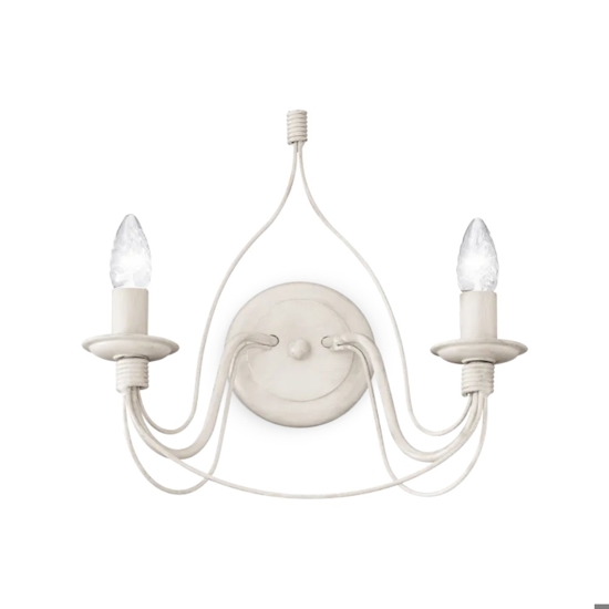 Corte ap2 applique ferro battuto bianco anticato 2 luci ideal lux